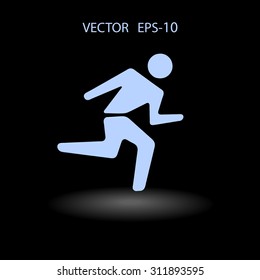 Flat icon of running man