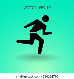 Flat icon of running man