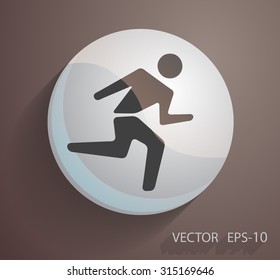 Flat icon of running man