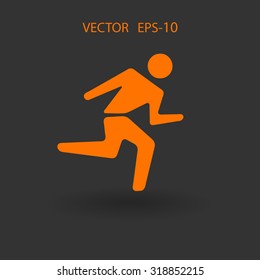 Icono plano del hombre que corre