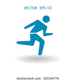 Flat icon of running man