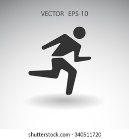 Flat icon of running man