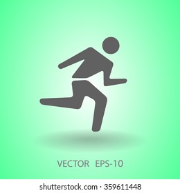Flat icon of running man