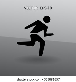 Flat icon of running man