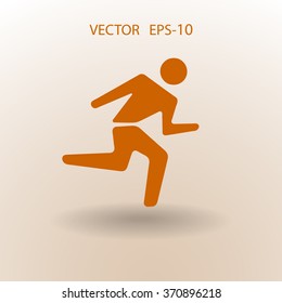 Flat icon of running man