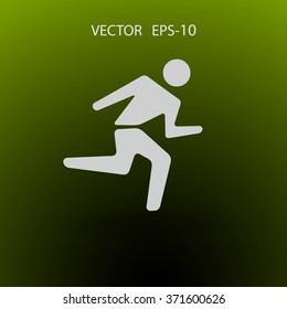 Flat icon of running man