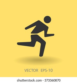 Flat icon of running man