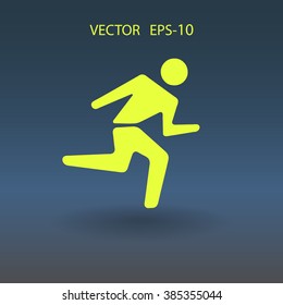 Flat icon of running man