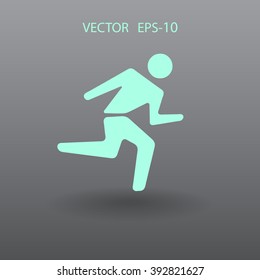 Icono plano del hombre que corre