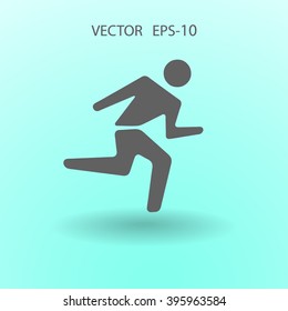 Flat icon of running man