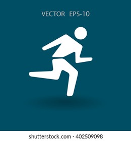 Flat icon of running man
