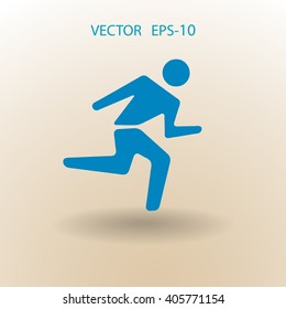 Flat icon of running man