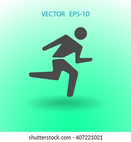 Icono plano del hombre que corre