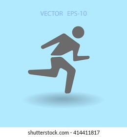 Icono plano del hombre que corre