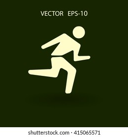 Flat icon of running man