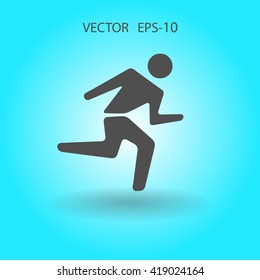Flat icon of running man