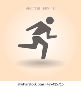 Flat icon of running man