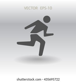 Flat icon of running man