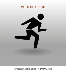 Icono plano del hombre que corre