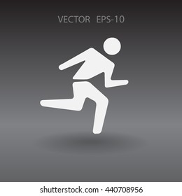 Flat icon of running man