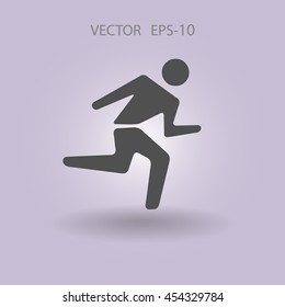 Icono plano del hombre que corre