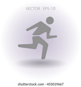 Flat icon of running man