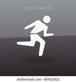 Flat icon of running man