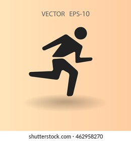 Flat icon of running man
