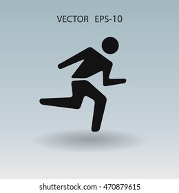 Flat icon of running man