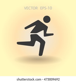 Flat icon of running man