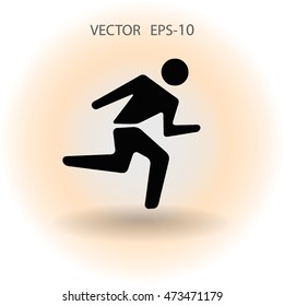 Flat icon of running man