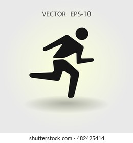 Flat icon of running man