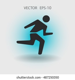 Flat icon of running man