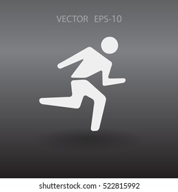 Flat icon of running man