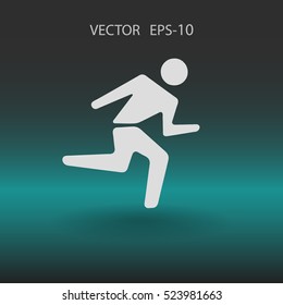 Flat icon of running man. vector illustration