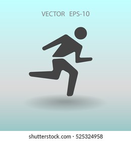 Flat icon of running man. vector illustration