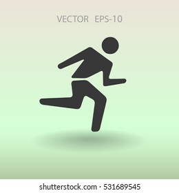 Flat icon of running man. vector illustration