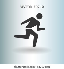 Flat icon of running man. vector illustration