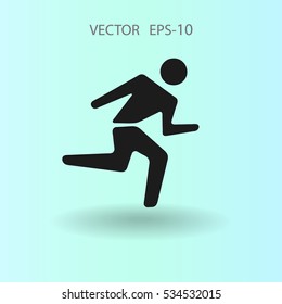 Flat Icon Running Man Vector Illustration Stock Vector (Royalty Free ...