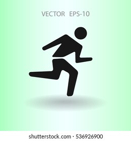 Flat icon of running man. vector illustration