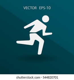 Flat icon of running man. vector illustration