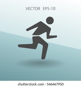 Flat icon of running man. vector illustration