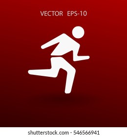 Flat icon of running man. vector illustration
