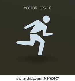 Flat icon of running man. vector illustration