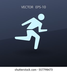 Flat icon of running man. vector illustration