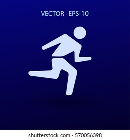 Flat icon of running man. vector illustration
