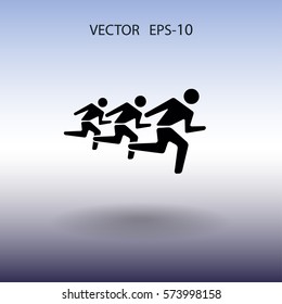 Flat icon of running man. vector illustration