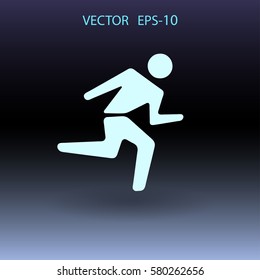 Flat icon of running man. vector illustration