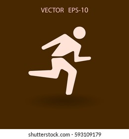 Flat icon of running man. vector illustration