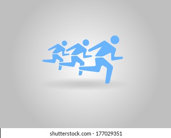 Ícone plano de mans em execução